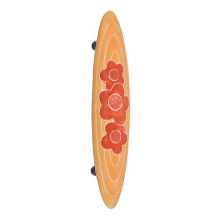 Acorn Mfg Sm Pull Gold with 3 Orange Flowers PPGYP